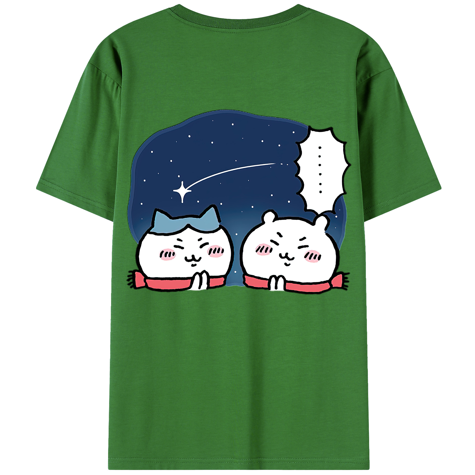 （画像用） ちいかわ ハチワレ Chii-kawa hachiware レディース半袖Tシャツ(バックプリント)